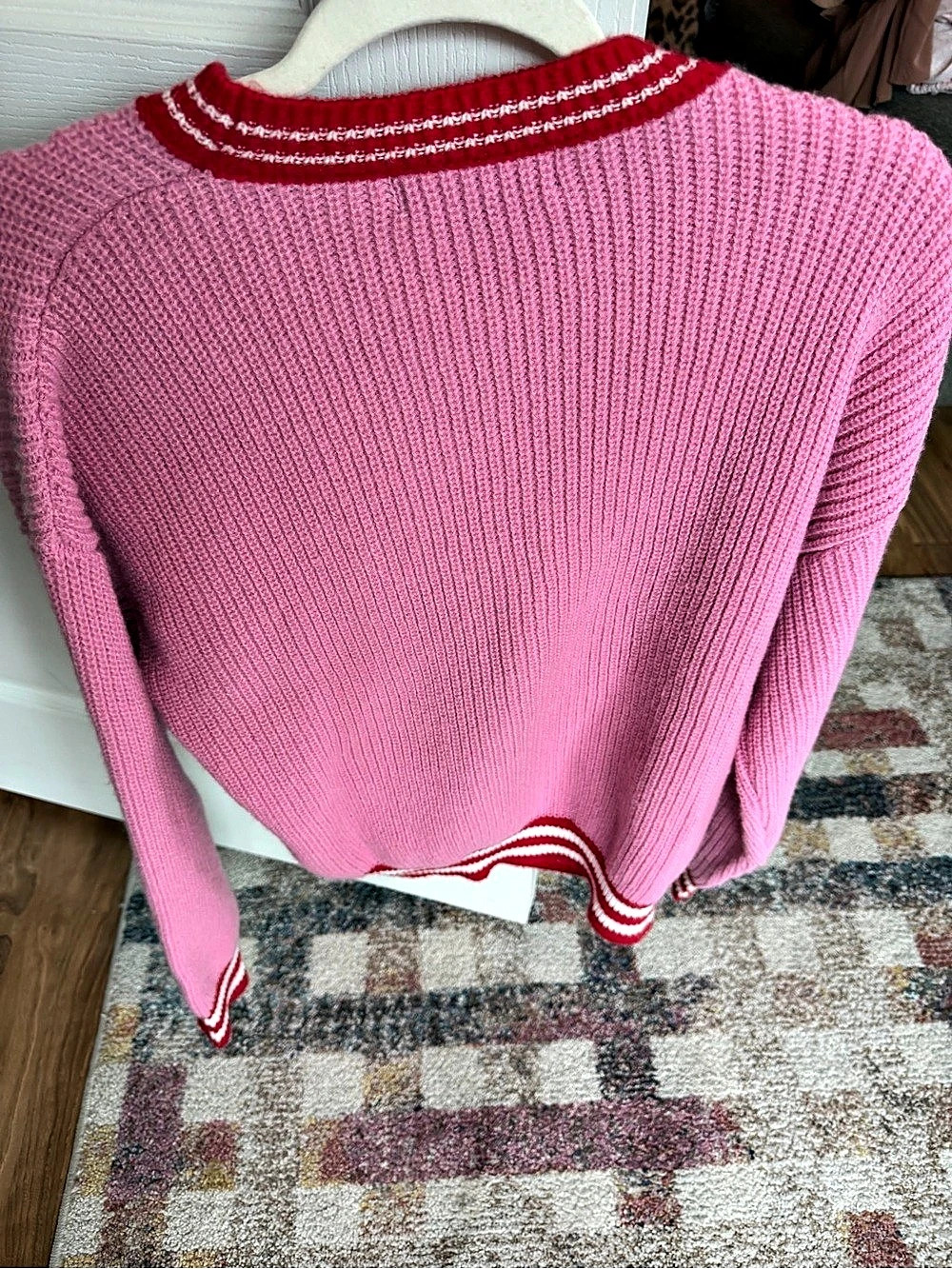 Simply Southern Santa Baby Sweater Pink & Red Medium - Picture 7 of 10